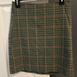 Rachel Zoe Green and orange Plaid Mini Skirt